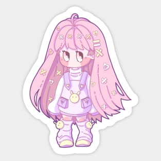 Pink Chibi Girl Sticker